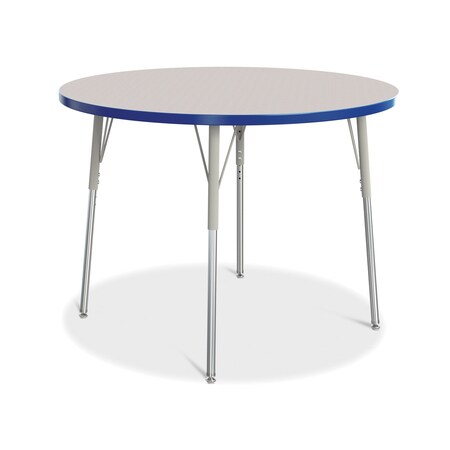 Jonti-Craft Berries Round Activity Table, 42 in. Diameter, A-height, Freckled Gray/Blue/Gray 6468JCA003
